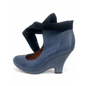 Corso Como | 6.5 |  Heels Boots Ankle Bow Dodie Wedge Show French Blue Leather